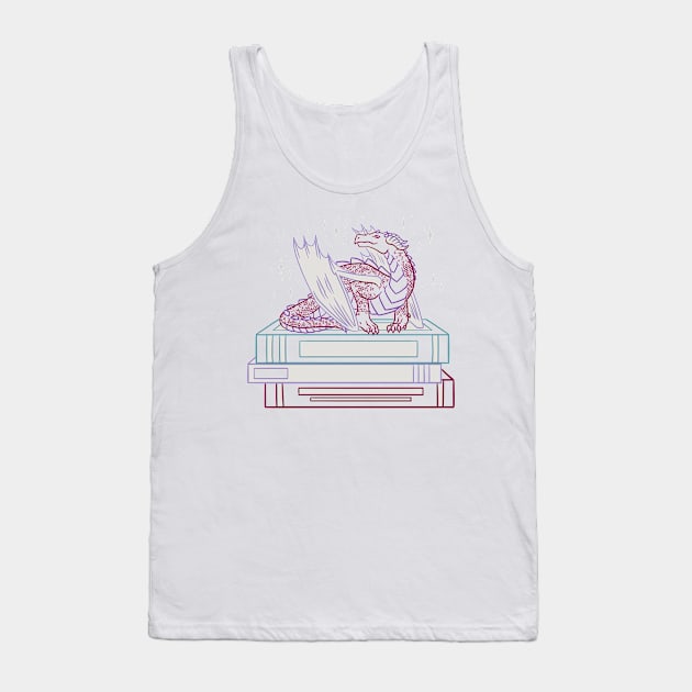 Lil Book Dragon Tank Top by polliadesign